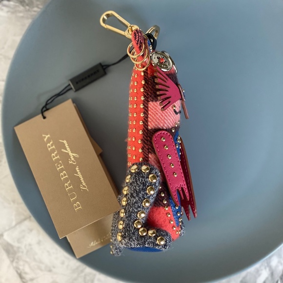 NEW Burberry Rufus Cat Studded Key Charm - Picture 4 of 7